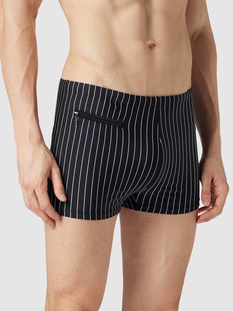 Badehose mit verschließbarer Tasche in schwarz