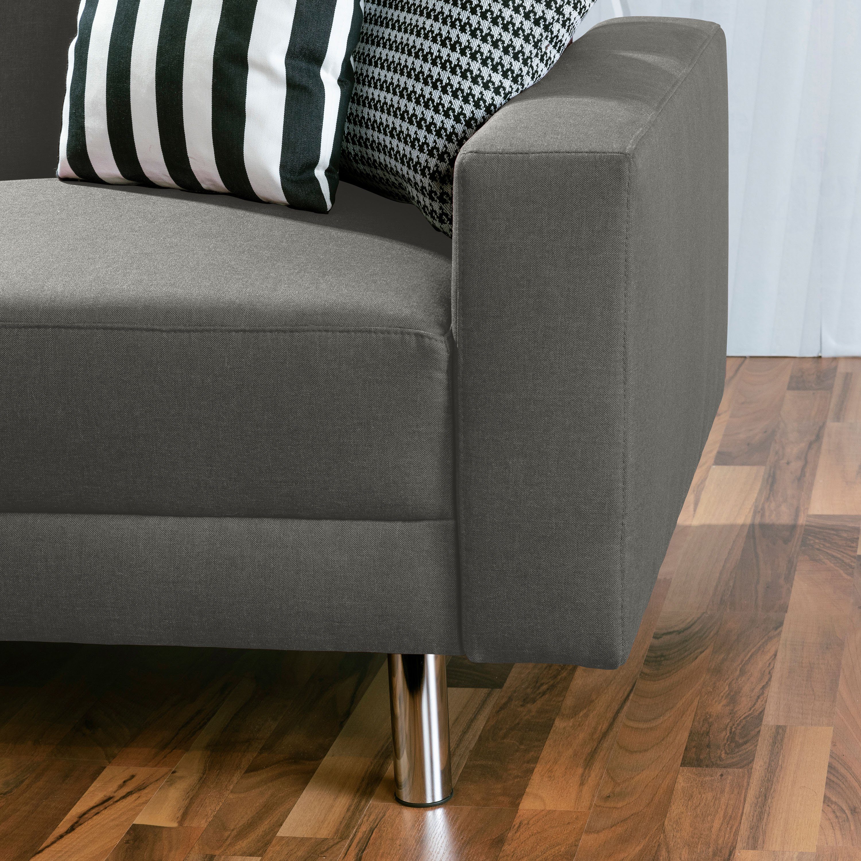 Max Winzer® Loungesofa Just Fashion Funktionssofa Flachgewebe hellgrau, 1 Stück, Made in Germany