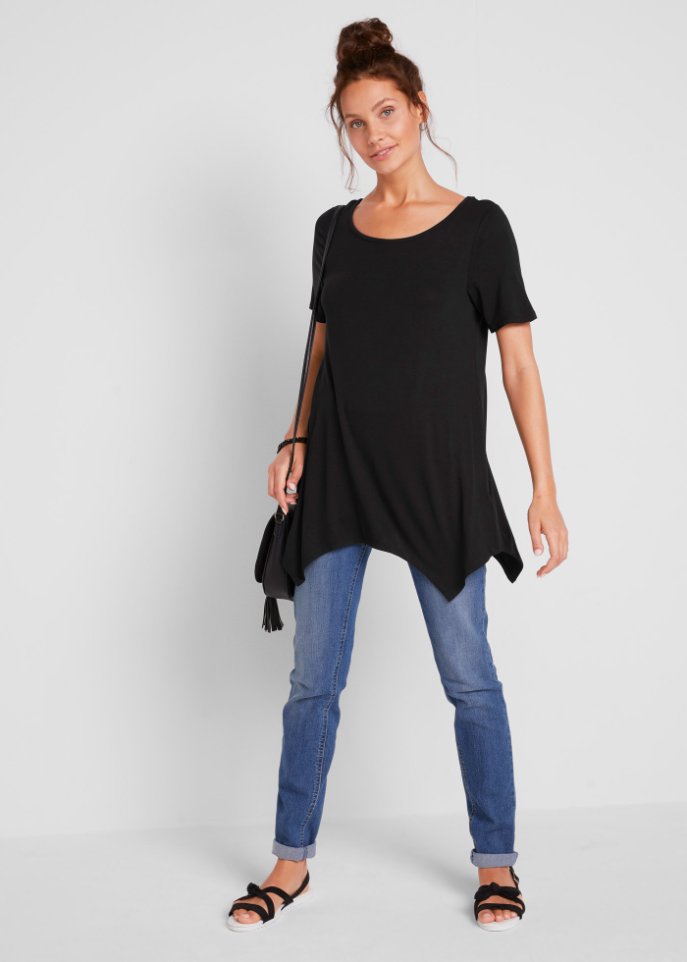 Zipfel Longshirt, kurzarm