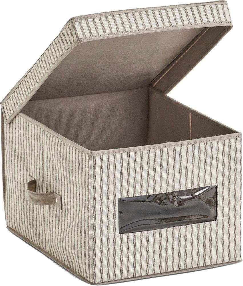 Zeller Present Aufbewahrungsbox Stripes, Vlies, beige