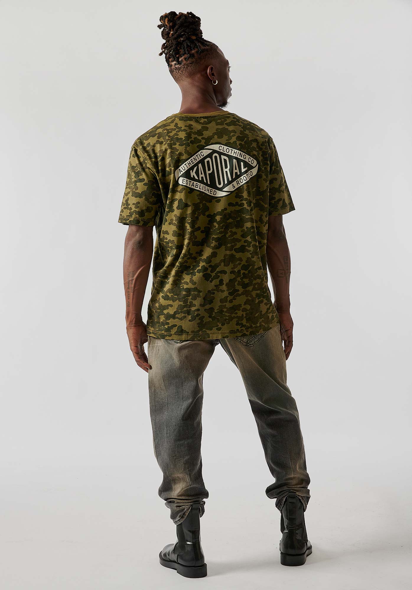 RAMON  T-shirt kaki camouflage Homme 100% coton