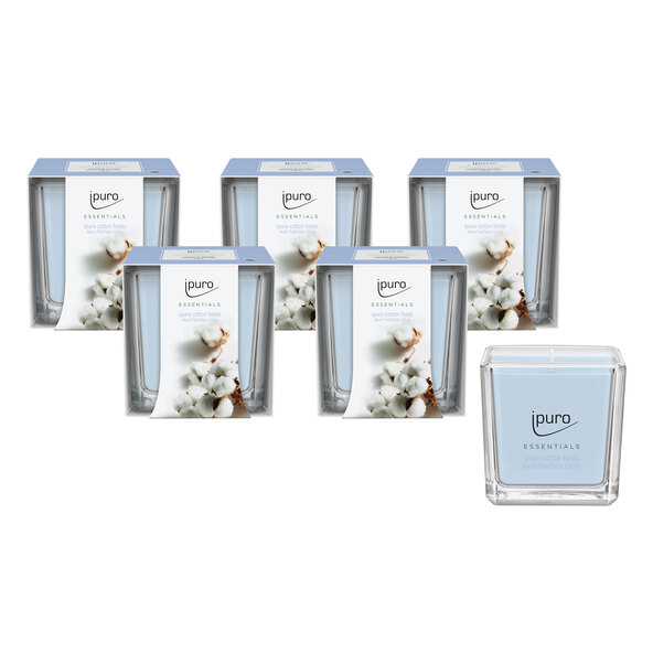 Duftkerze ESSENTIALS cotton fields, 6er Set