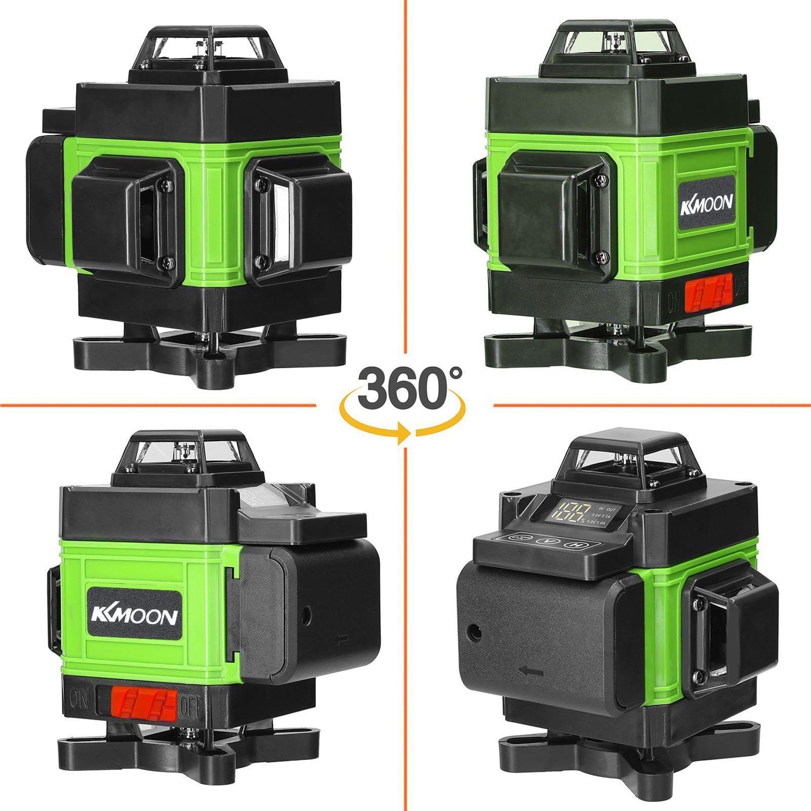 Tidyard Linienlaser KKmoon 4D 16 Linien Laser Level 3° Selbstnivellierende