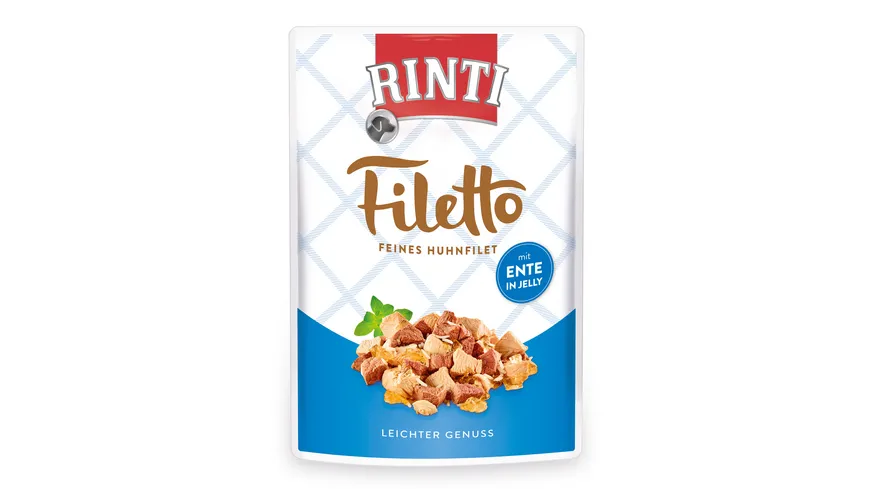 RINTI FILETTO Hundenassfutter feines Huhnfilet mit Ente in Jelly 100 g