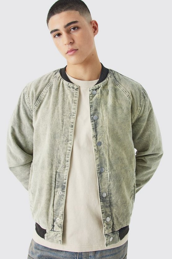 Cord Cord-Bomberjacke mit Acid-Waschung