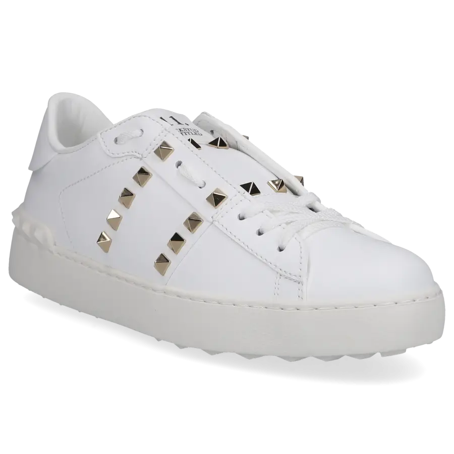 Valentino Garavani - Sneaker low ROCKSTUD UNTITLED Kalbsleder - weiß