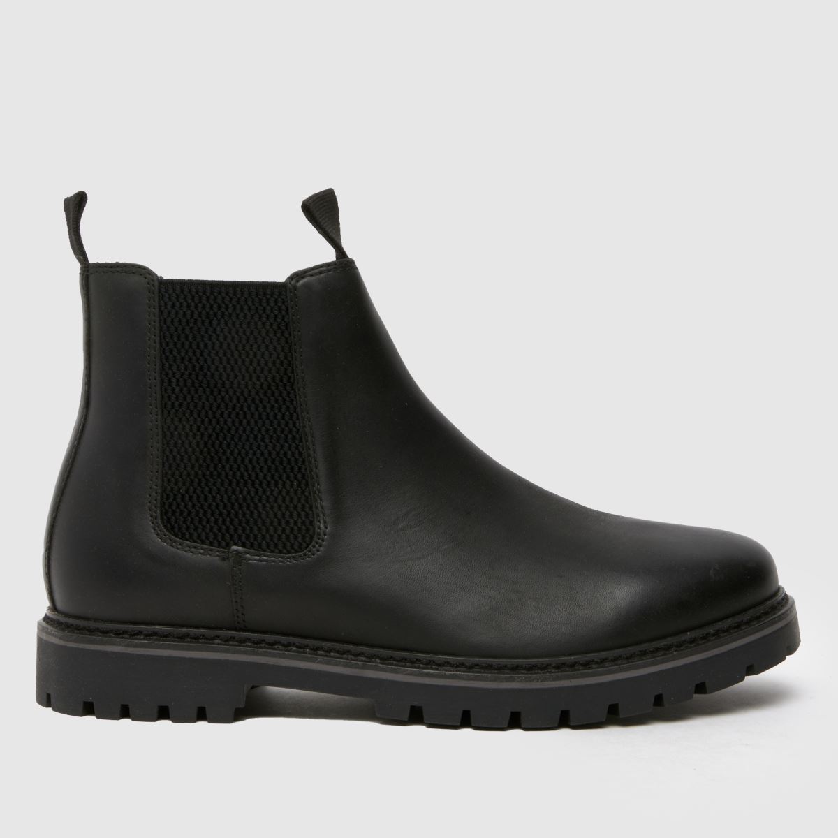 Schuh – Dawson – Svarta läderstövlar med bred passform