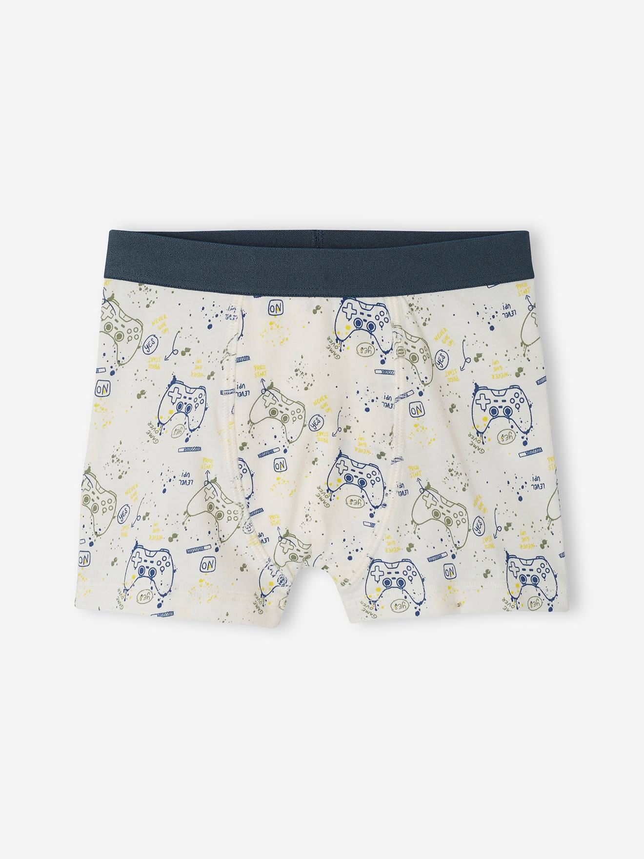 Vertbaudet 4er-Pack Jungen Boxershorts mit Bio-Baumwolle, Gaming - tinte