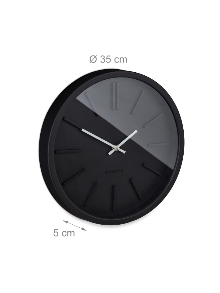 relaxdays Wanduhr in Schwarz günstig kaufen onesize