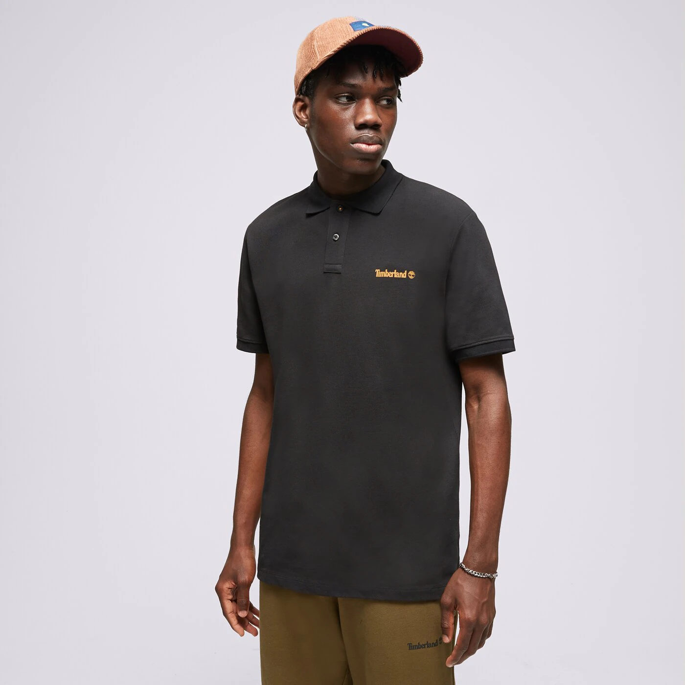 TIMBERLAND T-SHIRT SMALL LOGO PRINT POLO (REGULAR) Schwarz