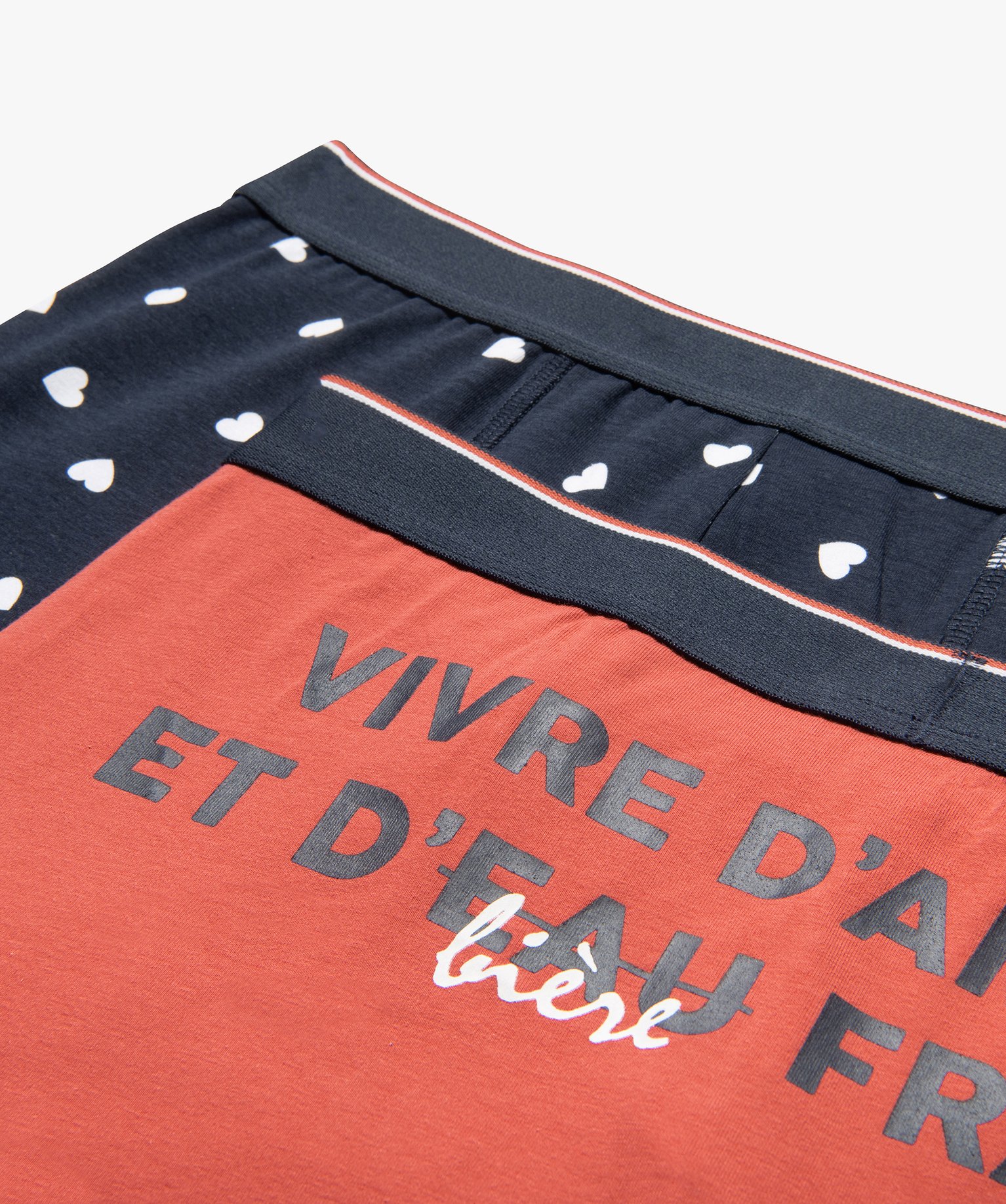 Boxer homme avec motifs curs et inscription (lot de 2) multicolore | GEMO