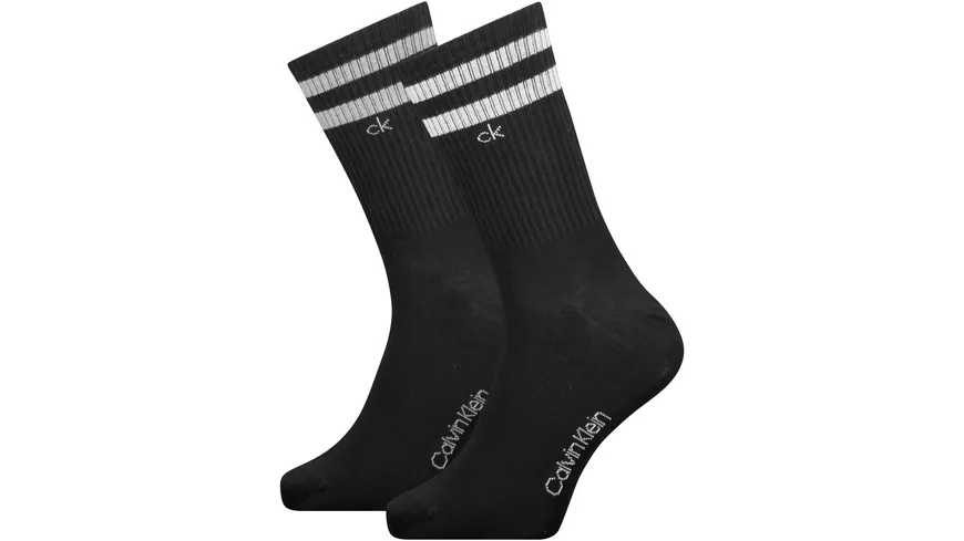 Calvin Klein Herren Socken Crew Stripes Casual 2er Pack black combo