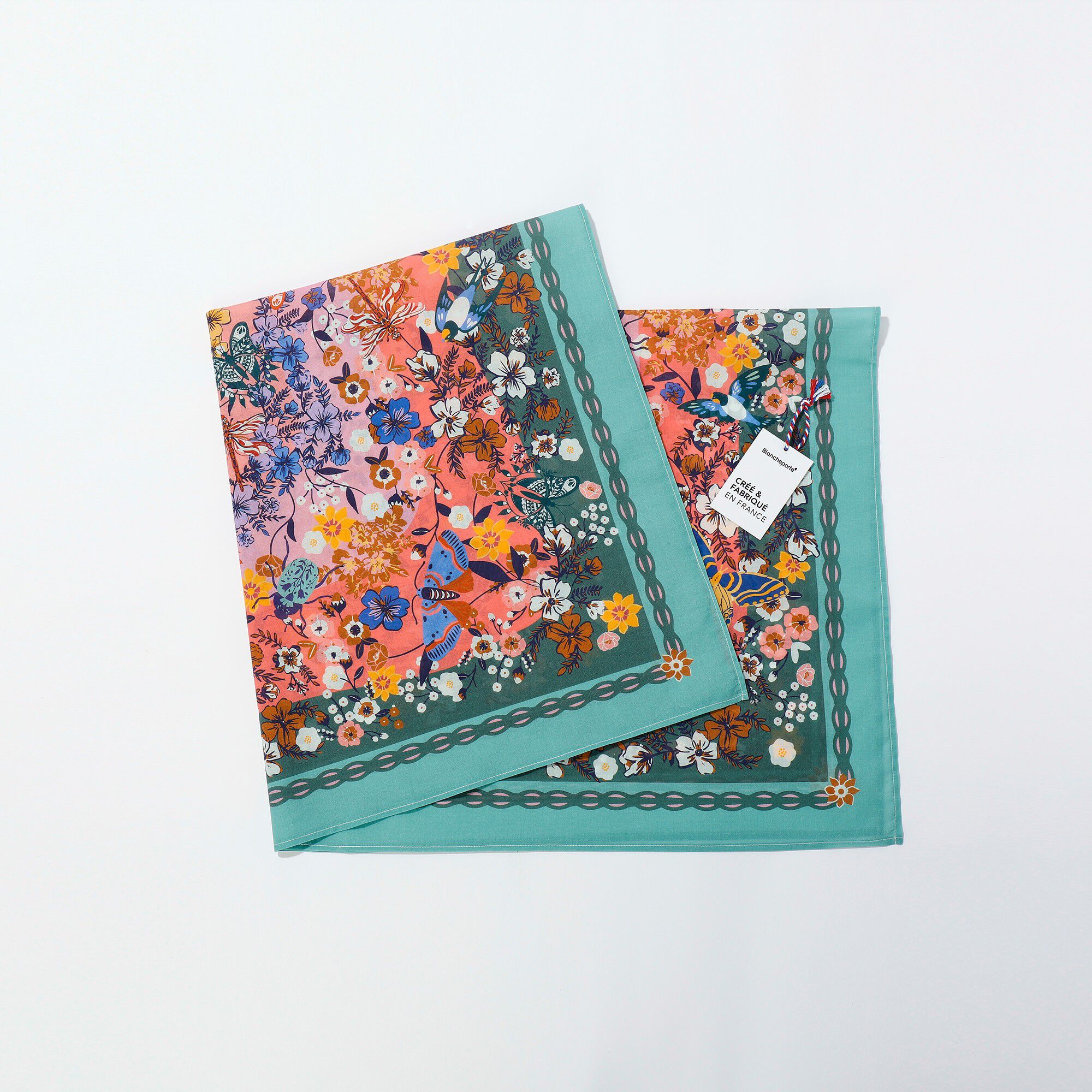 Foulard fabriqué en France imprimé cachemire, 100 x 100 cm