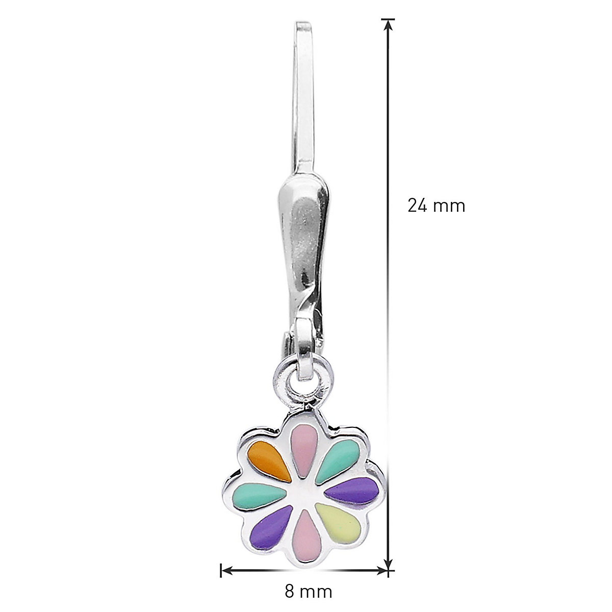 Ohrringe für Mädchen Silber 925 Ohrhänger mit Blüte Ohrhänger