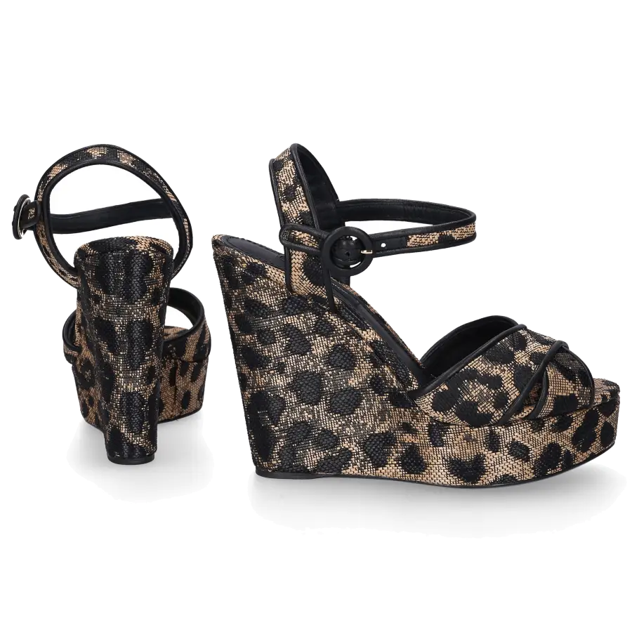 Dolce & Gabbana - Sandalen BAINCA Baumwolle Leo Print beige - beige