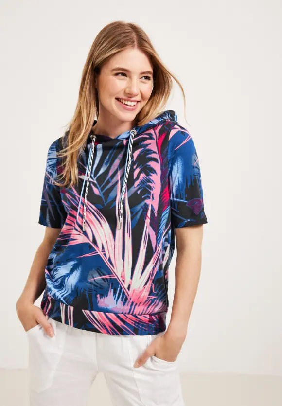 CECIL Blätterprint Hoodie Shirt