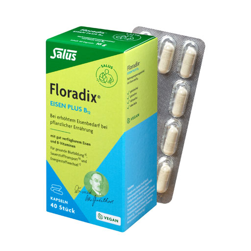 FLORADIX Eisen plus B12 vegan Kapseln  40 St  Kapseln