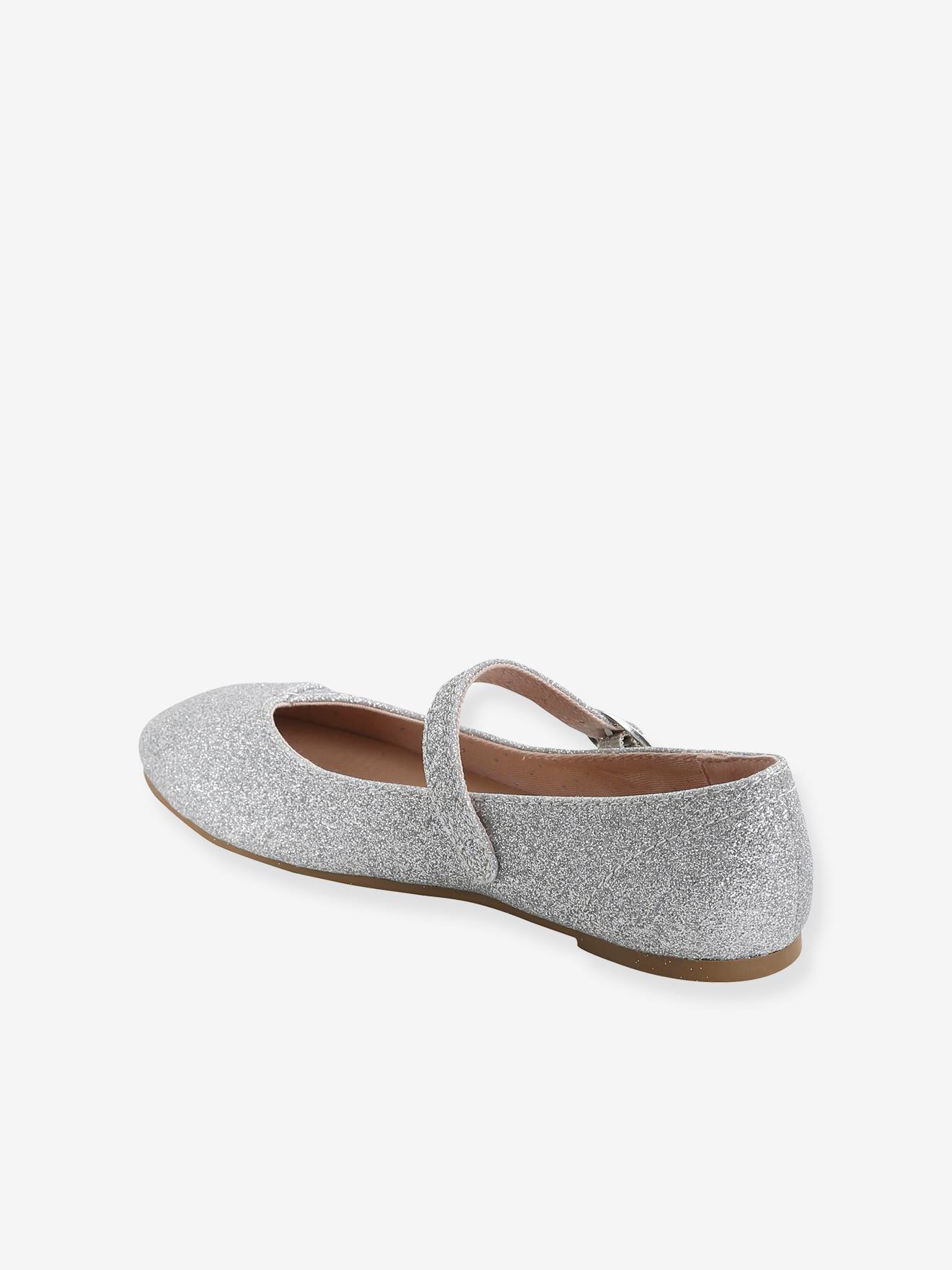 Ballerines à paillettes fille argent