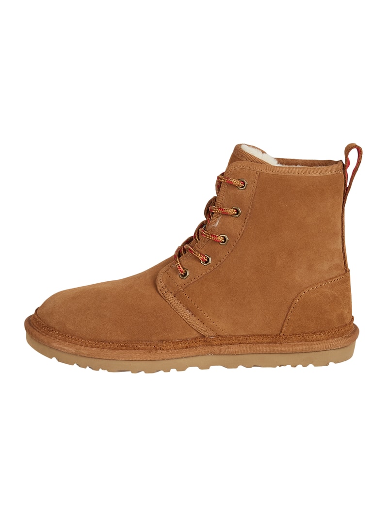Lederboots mit Lammfellfutter Modell 'Neumel' in cognac