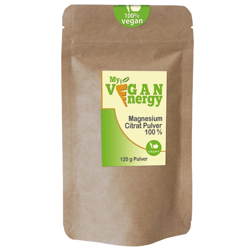 MY VEGAN Energy Magnesium Citrat Pulver 100 %  120 g  Pulver