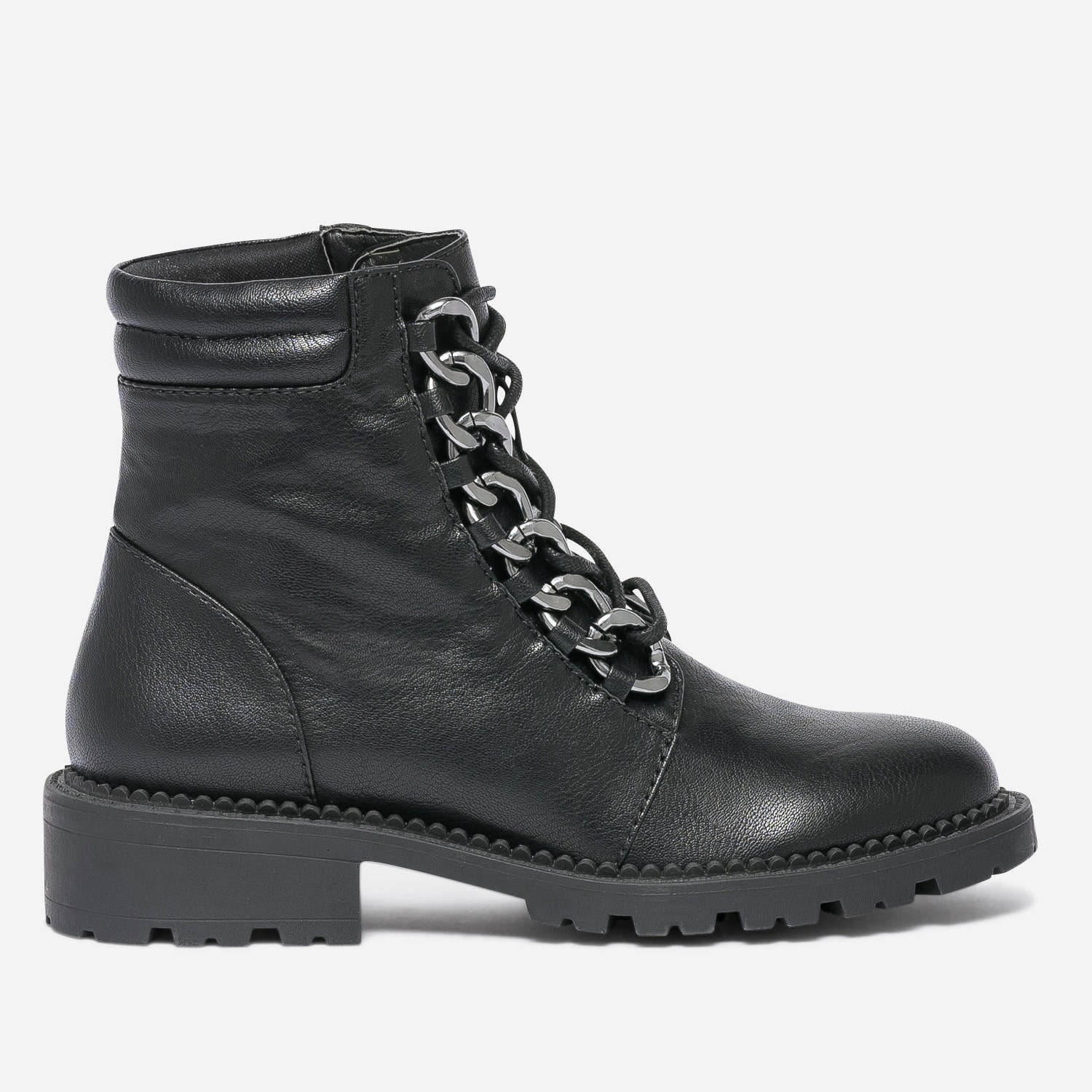 Boots TEXTO noir avec œillets-chaine métal