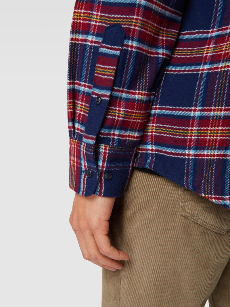 Regular Fit Freizeithemd mit Tartan-Karo in fuchsia