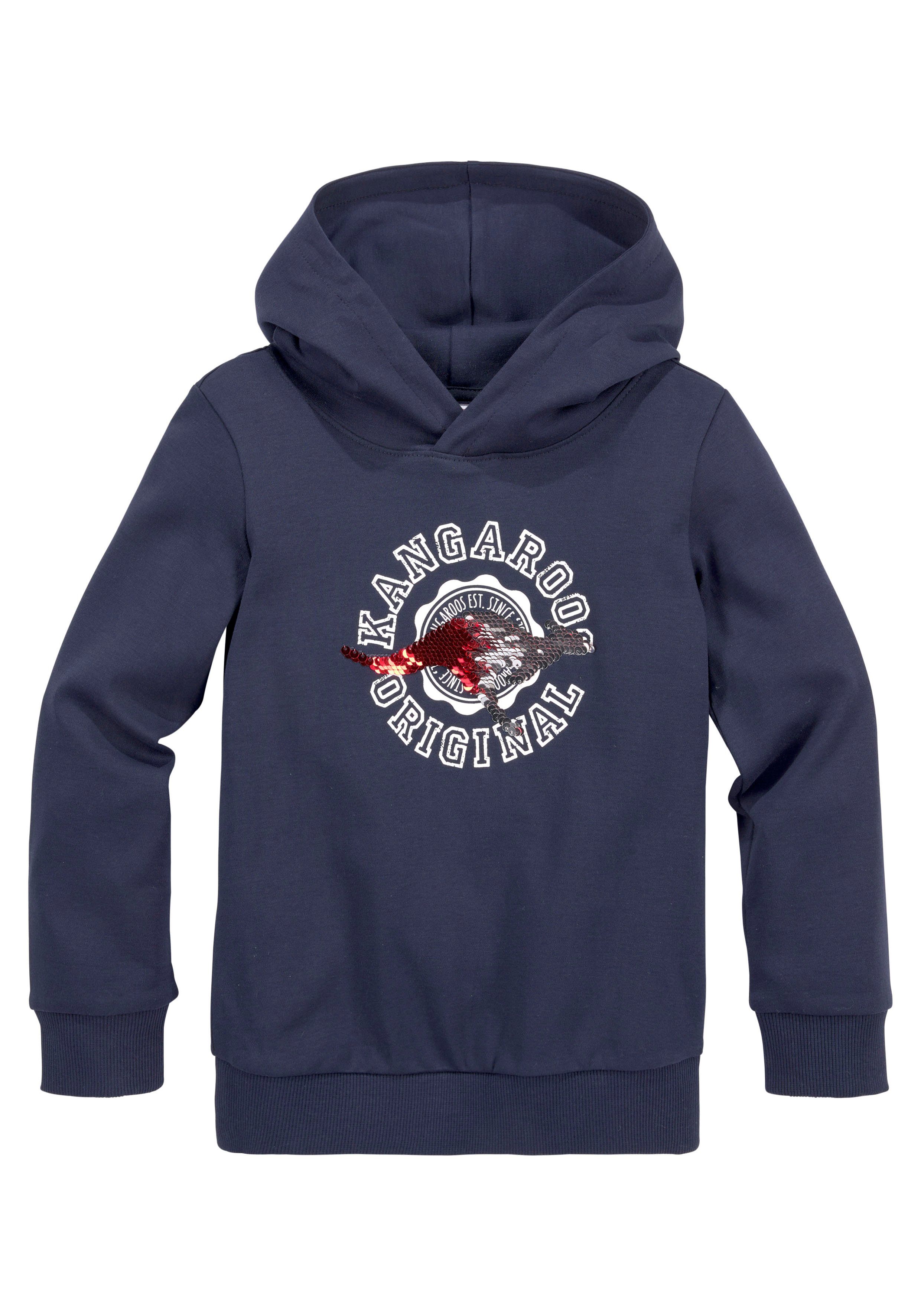 KangaROOS Kapuzensweatshirt aus Interlock-Material mit Wendepailletten