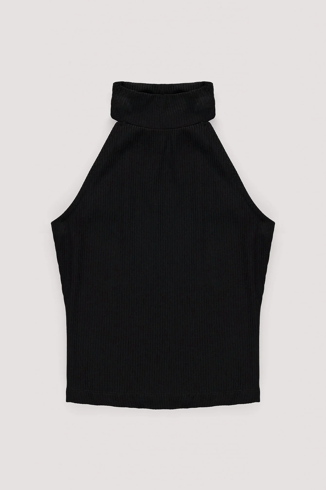 Hochgeschlossenes geripptes Top