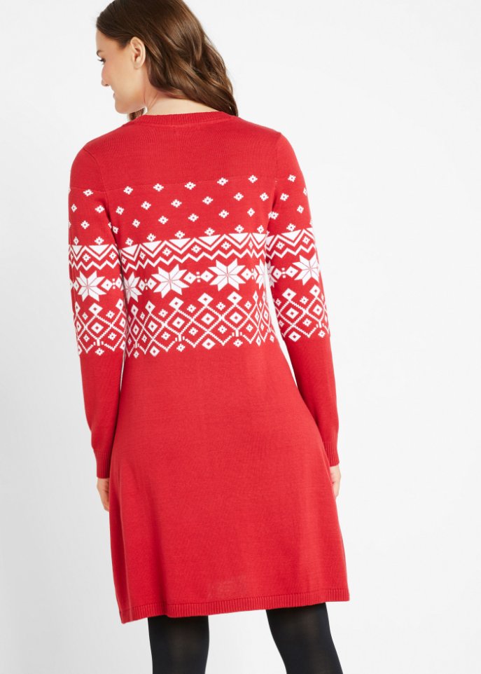 Ausgestelltes Strickkleid mit Norwegermuster