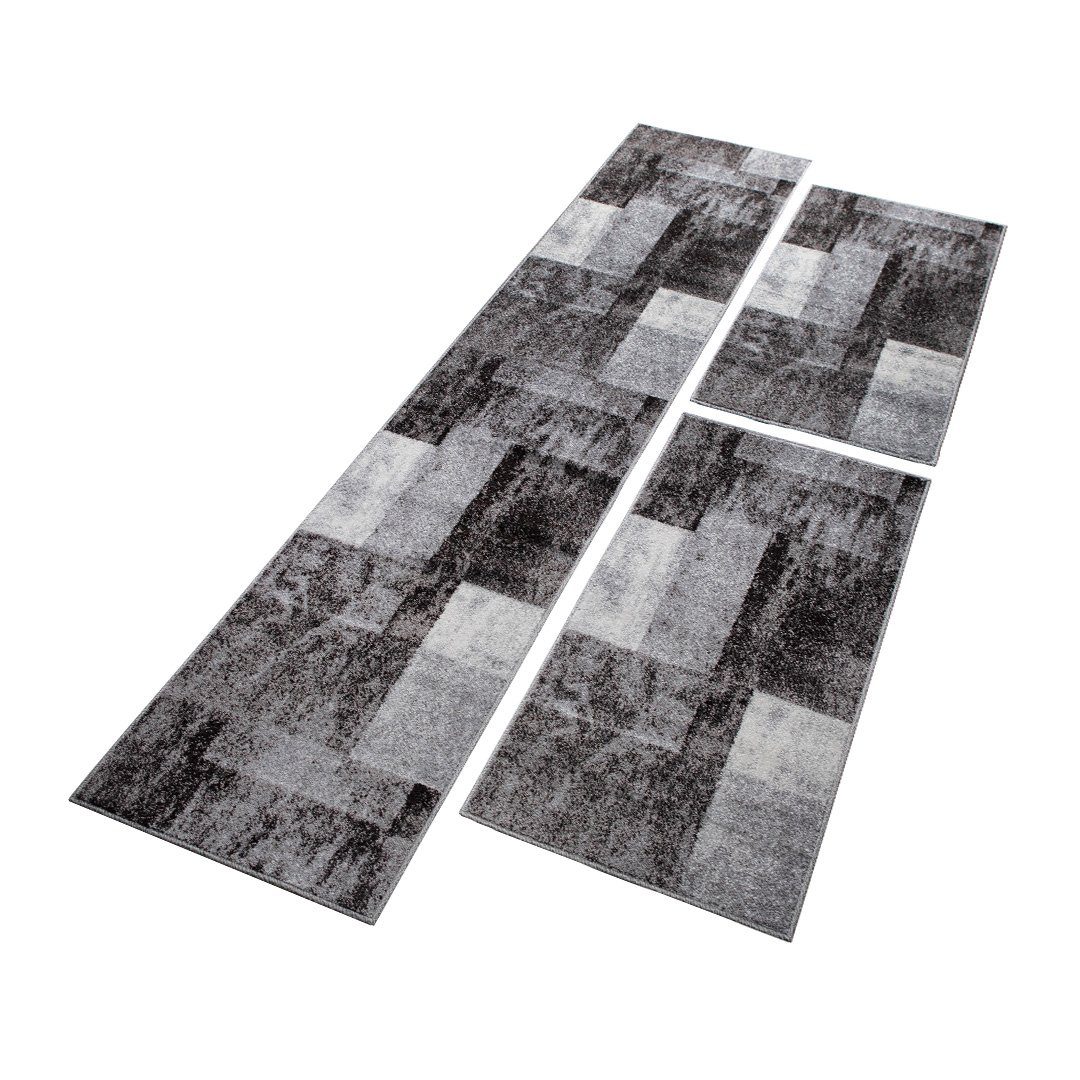 Bettumrandung PHOENIX oKu-Tex, Höhe 11 mm, (Set, 3-tlg. 1 x 67 x 340 cm + 2 x 67 x 140 cm), Bettvorleger-Set, 3-tlg., weicher Kurzflor, modernes Design, meliert
