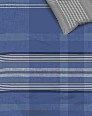 Wendebettwäsche JACK by Kaeppel Fein Biber Wende Bettwäsche 2 tlg. Beyond Blau Grau, JACK, Biber, 2 teilig, Kuschelbettwäsche für besonders romantische Stunden