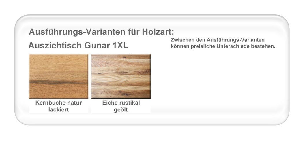 expendio Eckbankgruppe Gunar 1XL, (komplette Tischgruppe, Spar-Set, 4-tlg), Tisch Gunar Eiche rustikal + Eckbank + Bank Eda 3 + Stuhl Caja Gray