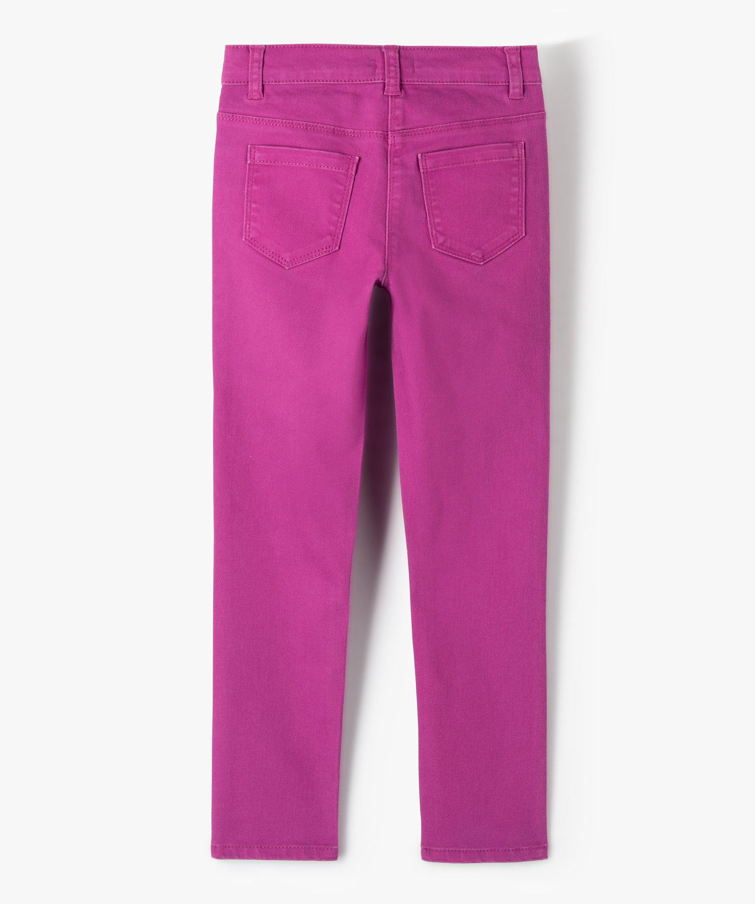 Pantalon stretch coupe Slim uni fille violet | GEMO