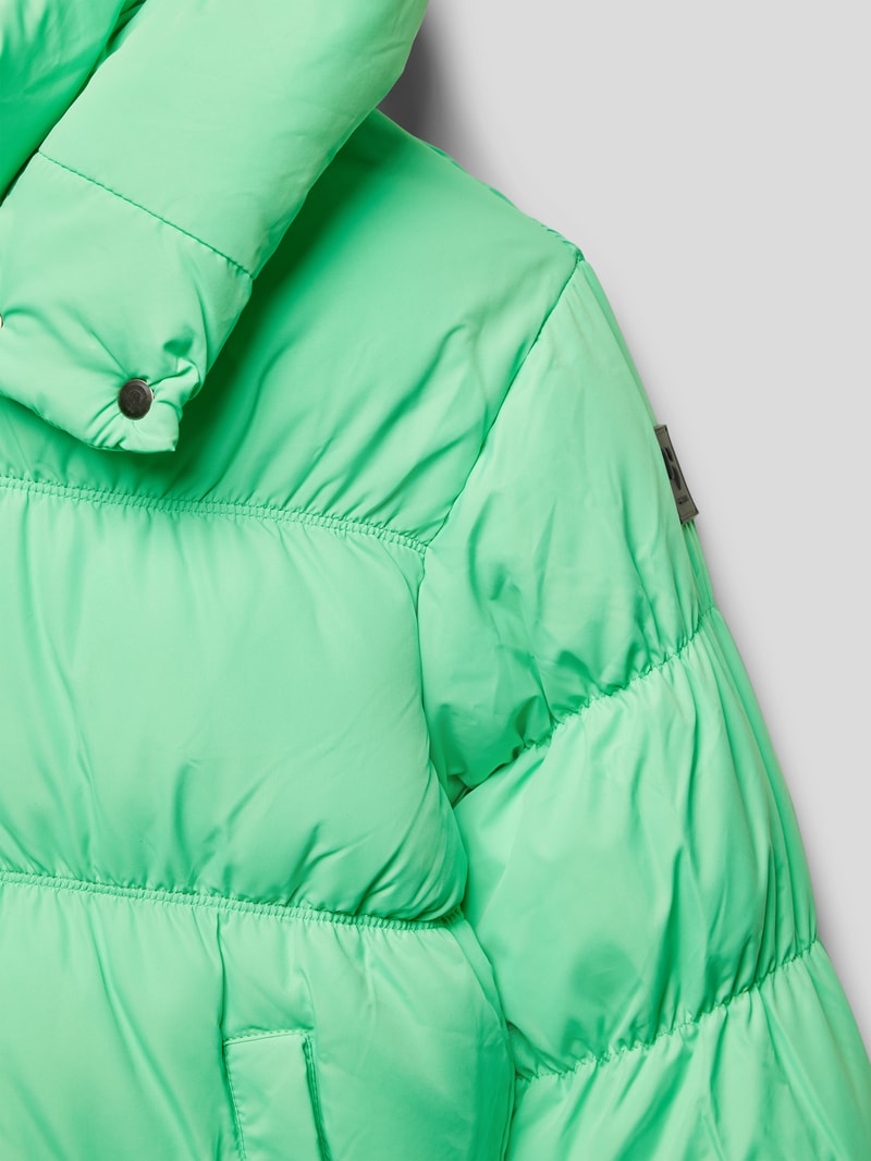 Steppjacke mit Kapuze in neon grün