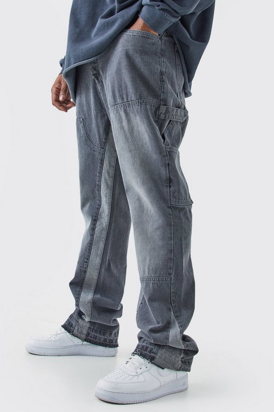 Plus Slim-Fit Schlagjeans