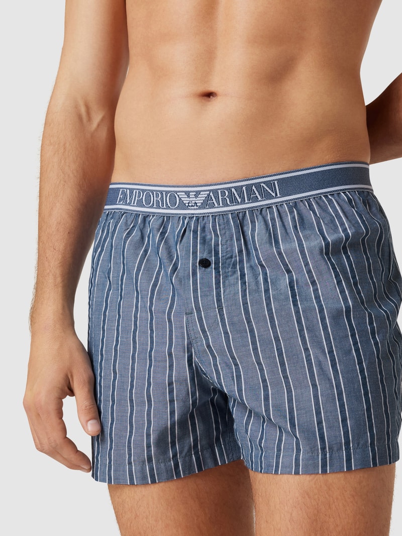 Boxershorts mit Label-Print in blau