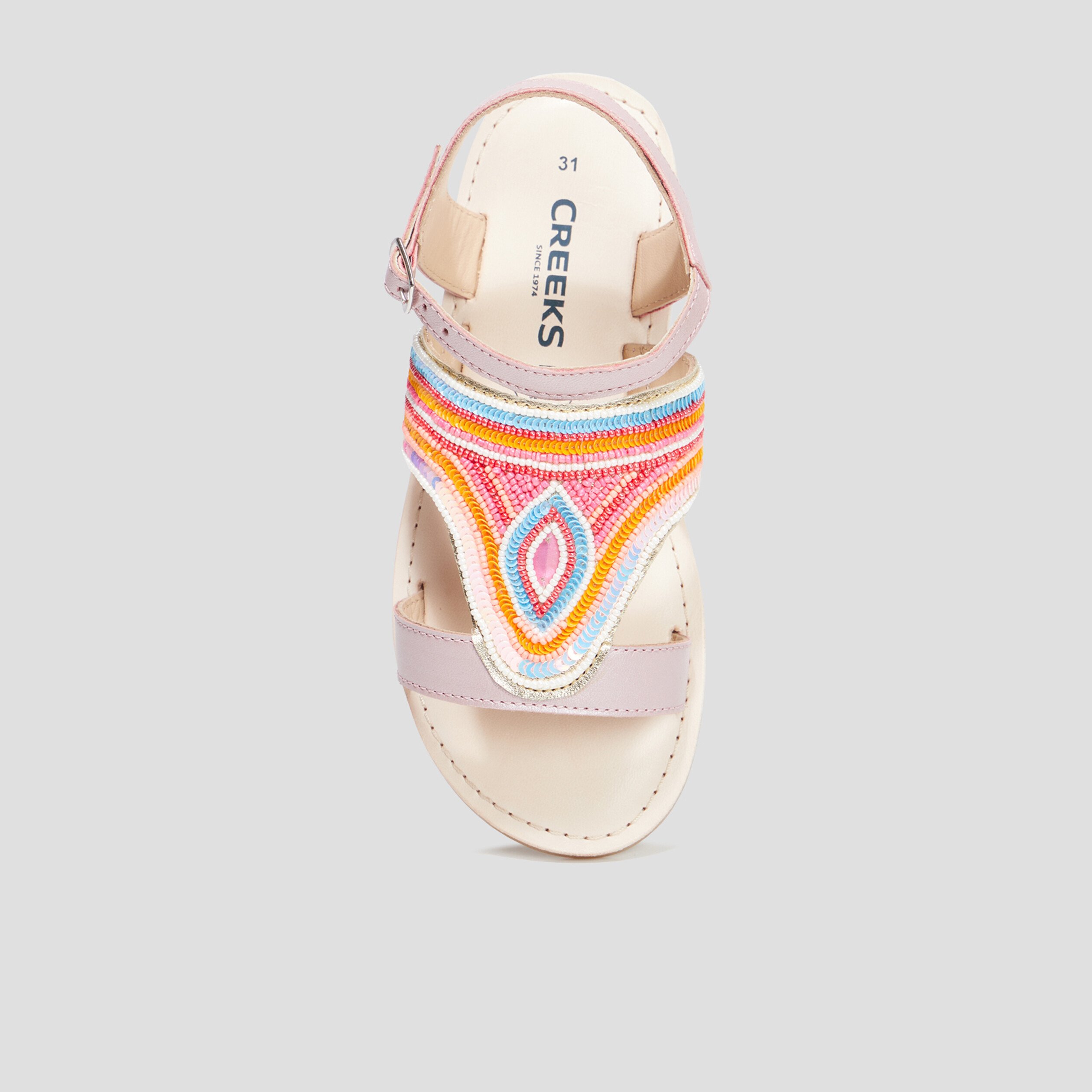 Sandales avec perles Creeks rose fille | La Halle