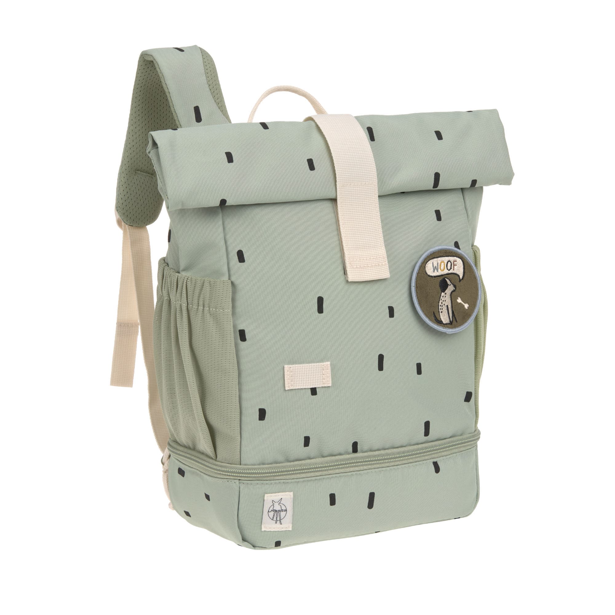 Kindergartenrucksack Rolltop - Happy Prints, Oliv