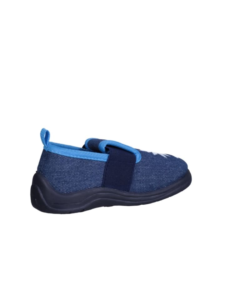 Playshoes Hausschuh Monster in Jeansblau günstig kaufen