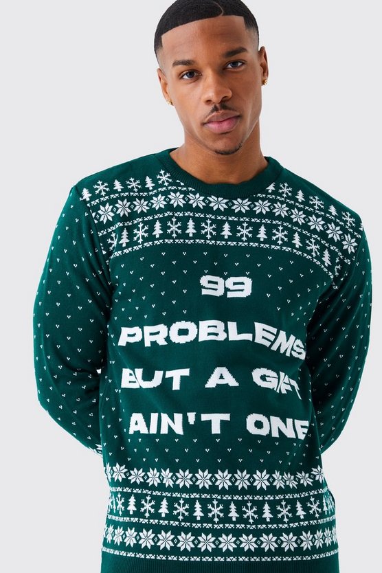 Weihnachtspullover mit 99 Problems Print