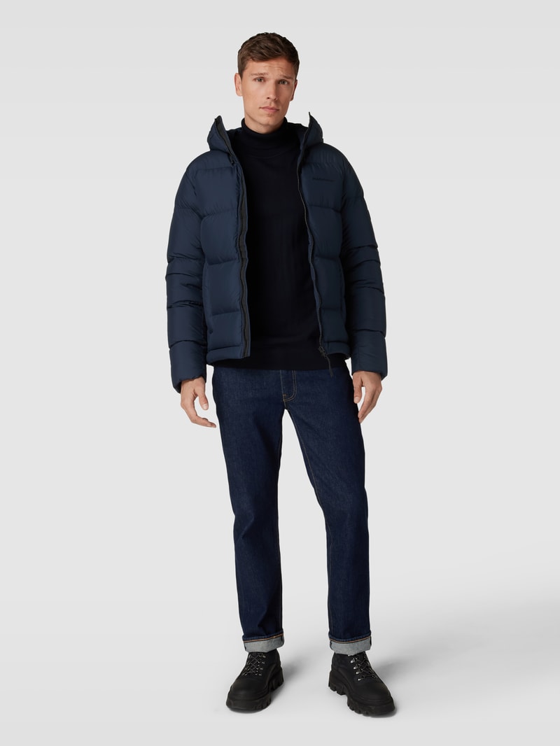 Daunenjacke mit Kapuze Modell 'Rivel' in marineblau