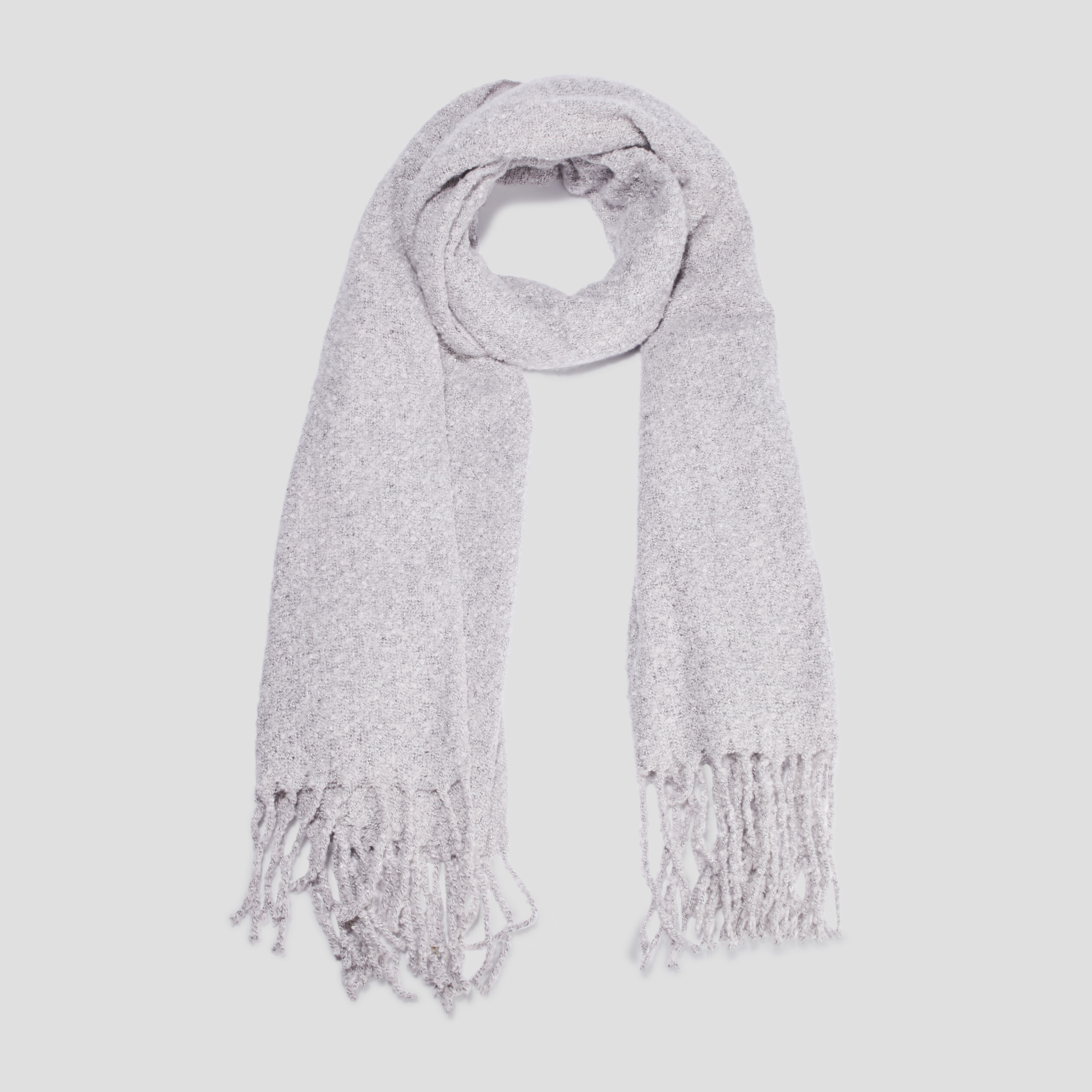 Écharpe avec franges gris femme | La Halle