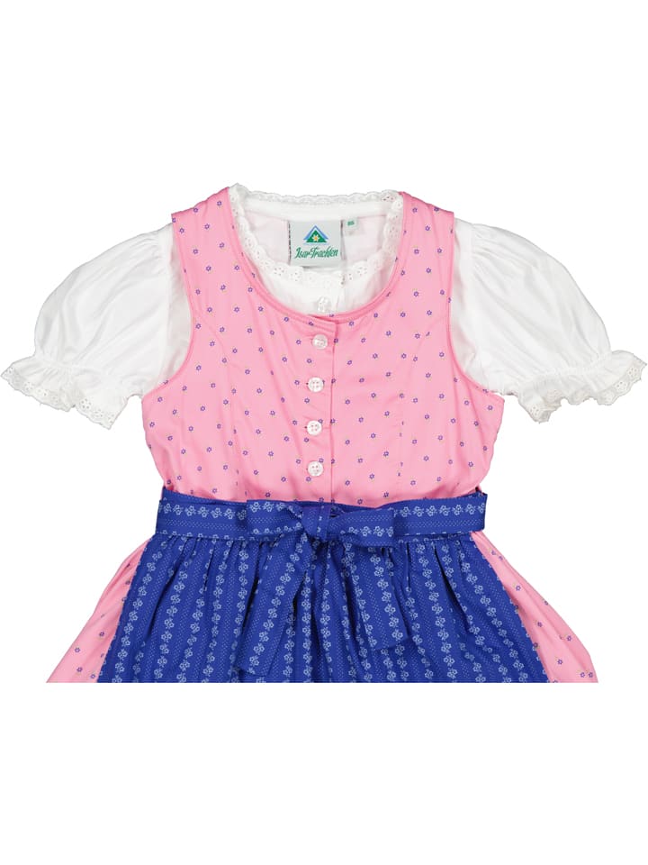 Isartrachten Dirndl in Rosa/ Blau günstig kaufen