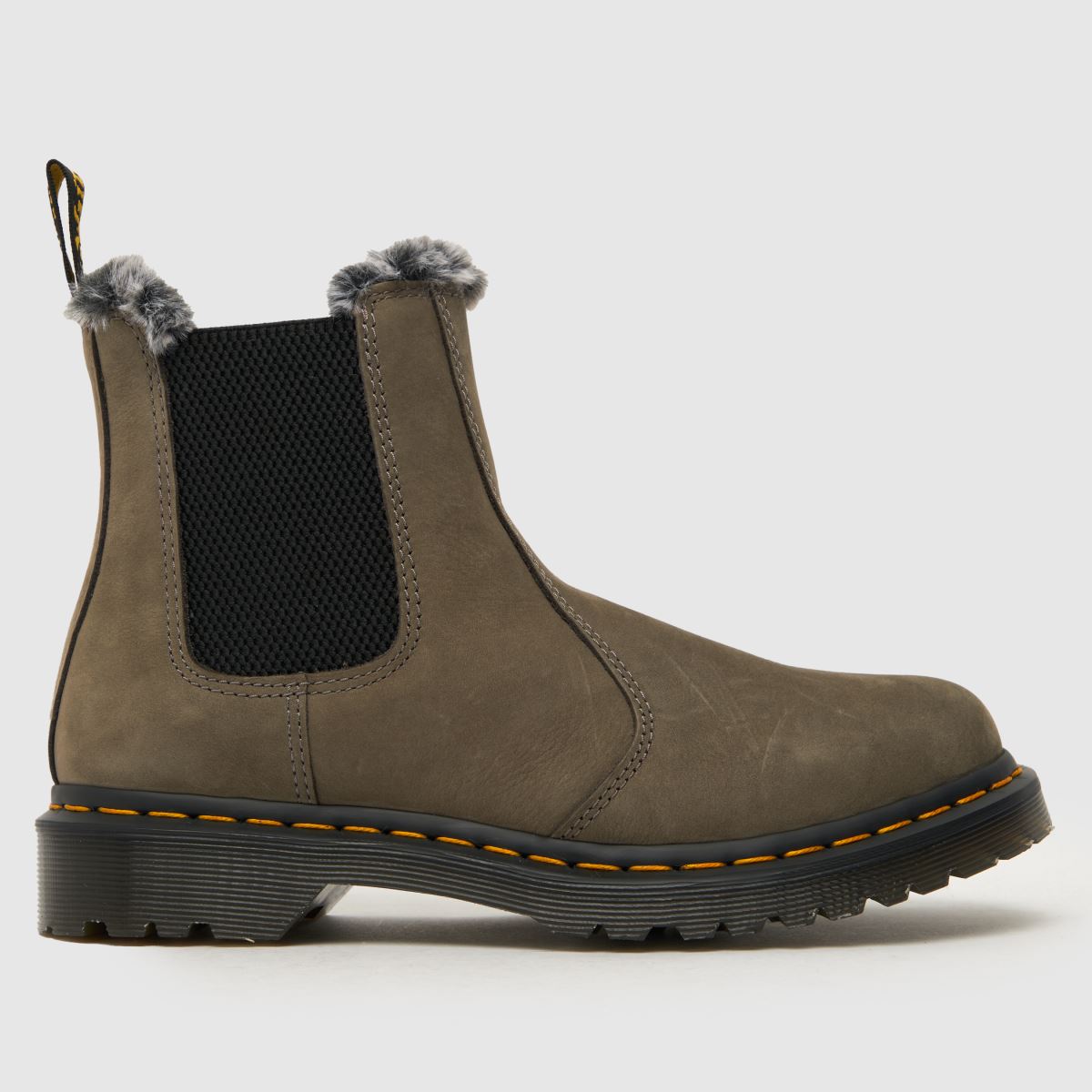Dr Martens 2976 Leonore – Grå pälsfodrade stövlar