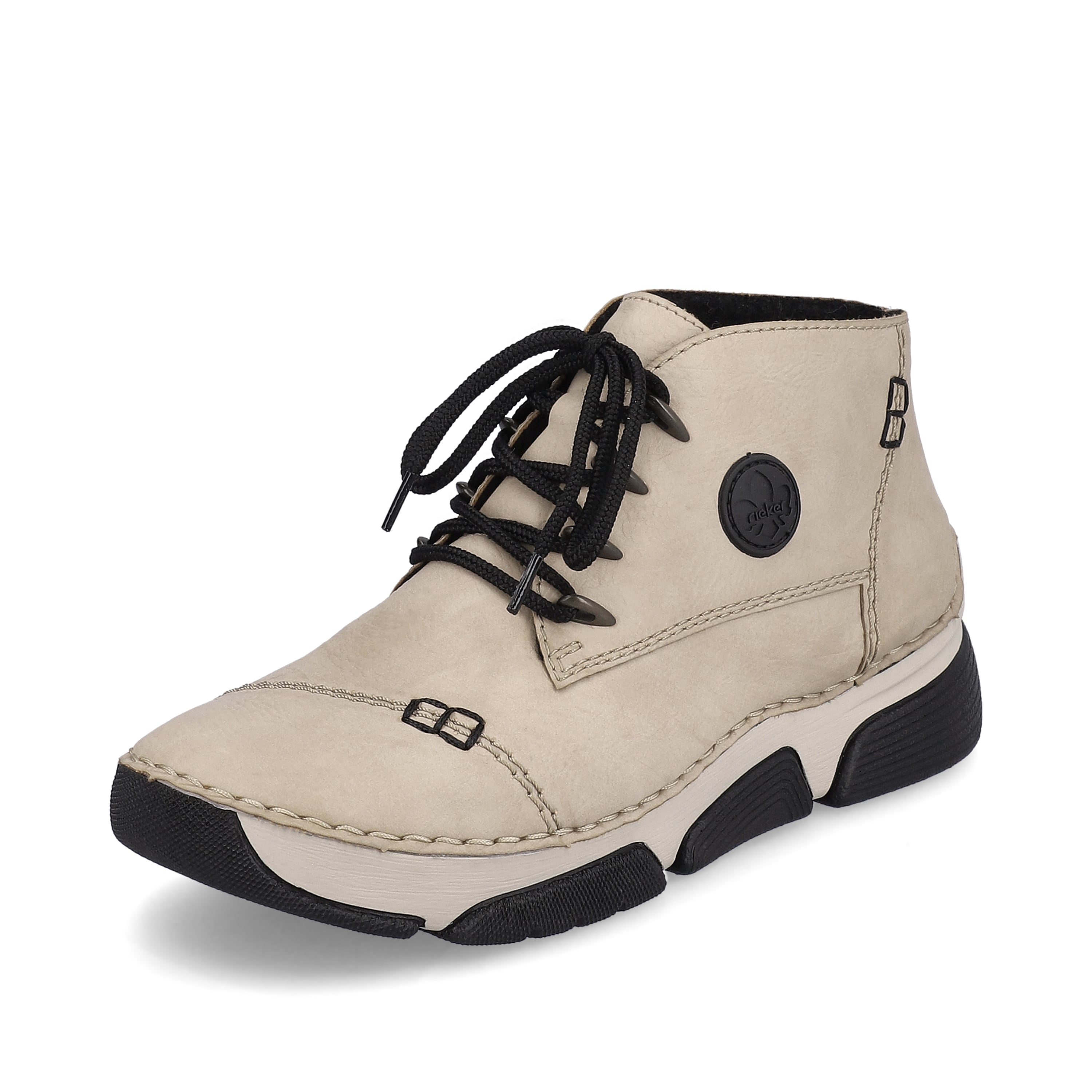 Rieker Damen Schnürschuhe cremebeige
