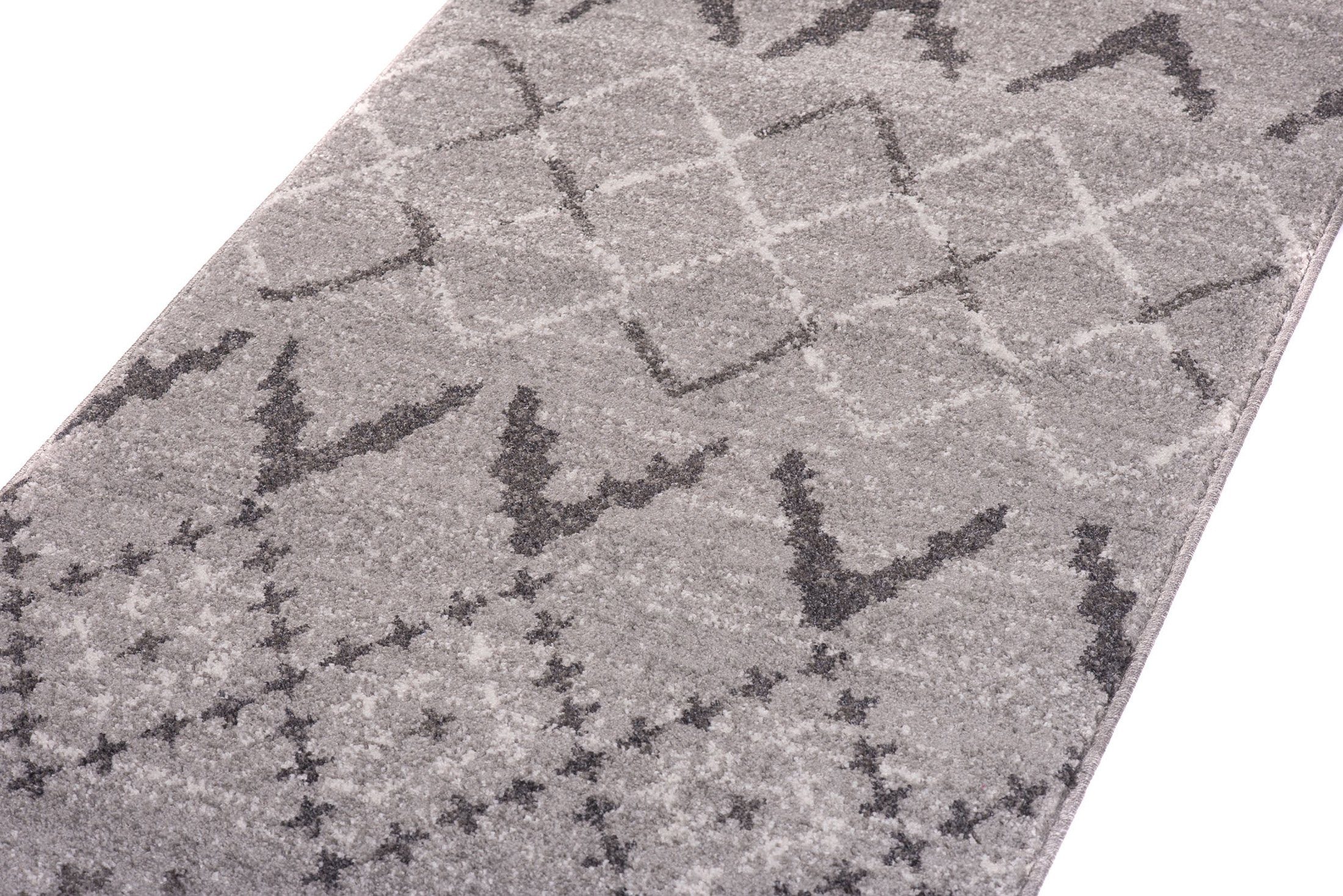 Läufer Läufer Flurläufer Modern für Vorzimmer, Küche - Grau, Mazovia, 100 x 100 cm, Kurzflor, Meterware, Höhe 10 mm, Kurzflor - niedrige Florhöhe