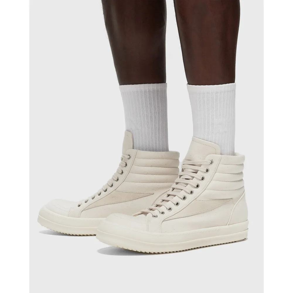 Rick Owens DRKSHDW LIDO HIGH VINTAGE SNEAKS DU01D1810-NATURAL-MILK-MILK / weiss