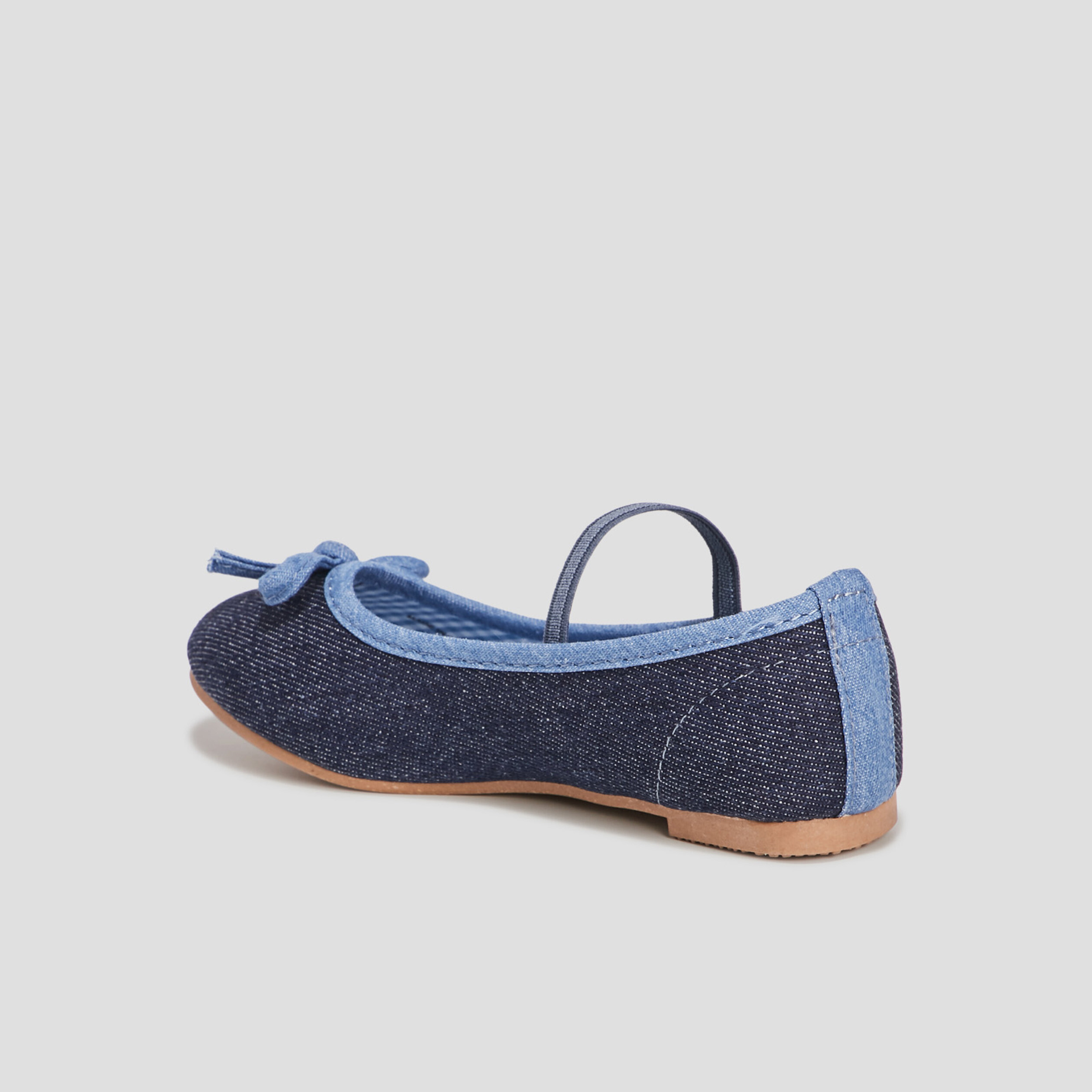 Ballerines avec noeuds denim baby bleu fille | La Halle