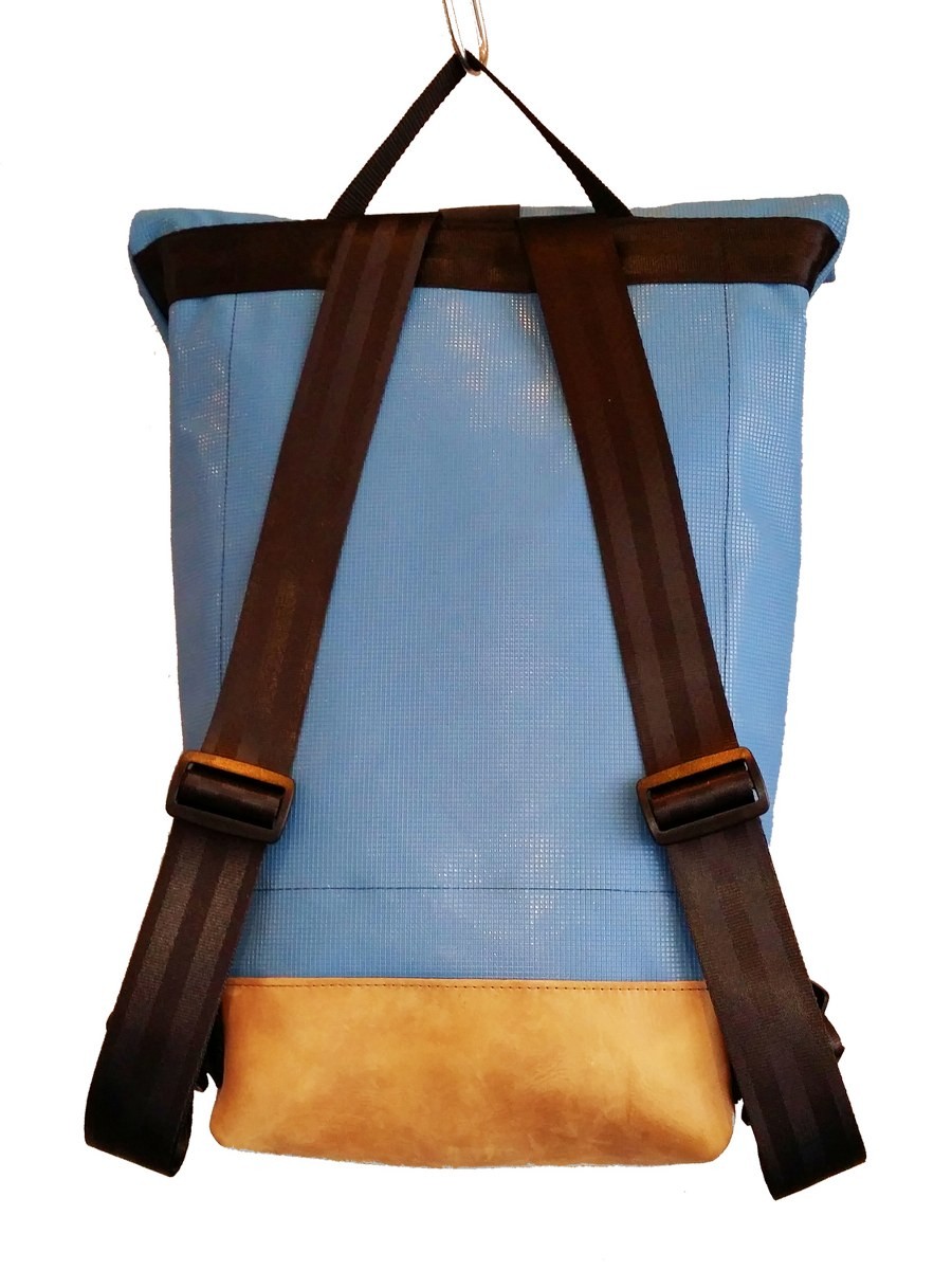 LEONCA Handtaschen blau Rollrucksack Turnmatte & Turnbockleder M