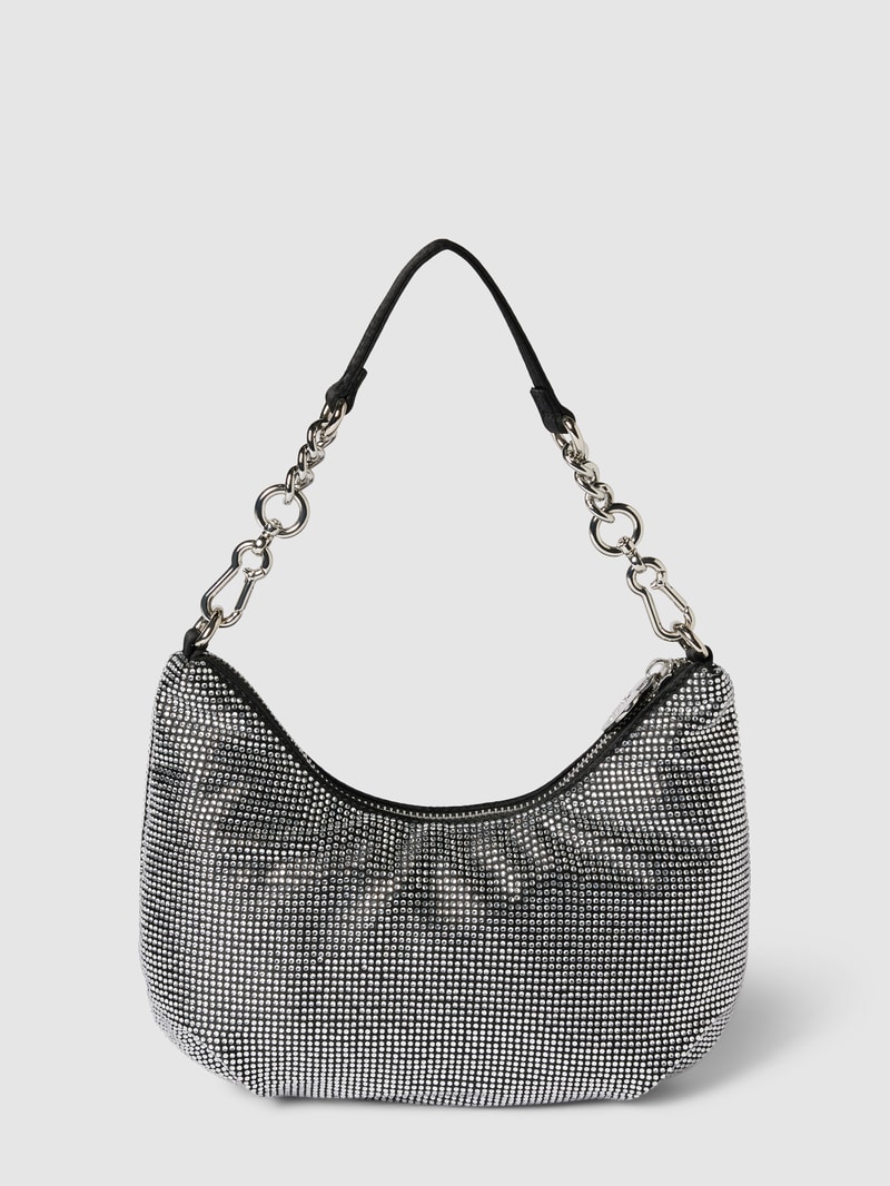 Hobo Bag mit Allover-Ziersteinbesatz Modell 'HAZEL' in black